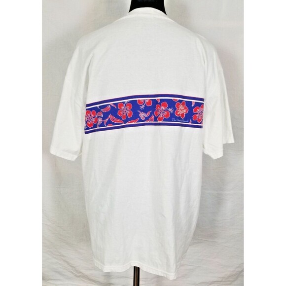 Vtg Hilo Hattie The Store of Hawaii Hibiscus Flower Stripe T-Shirt Adult Large - Picture 7 of 10